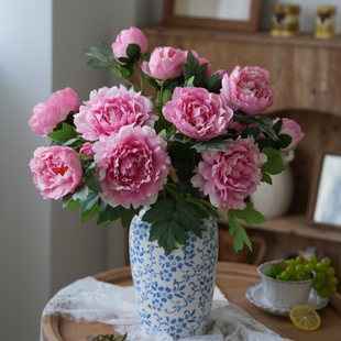 Peony artificial flower decorative ornaments fake flower simulation bouquet advanced sense table decoration flower simulation peony flower
