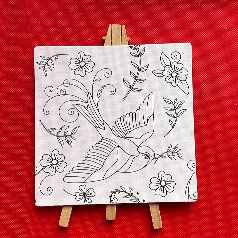 台式微型桌面画架套装木质折叠儿童小画架颜料涂鸦DIY填色小画板|undefined