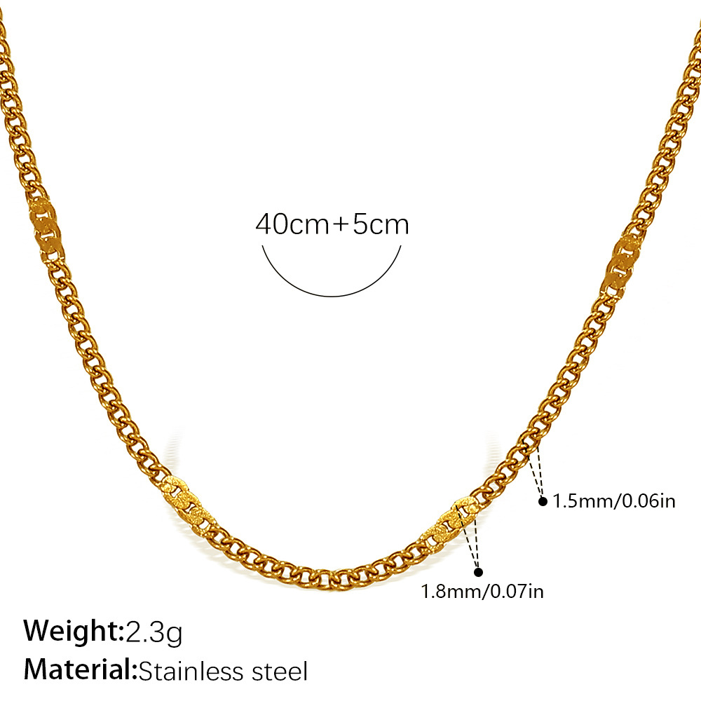 Collar versátil con cadena de hueso de serpiente estampado – cadena trenzada, chapado en oro 18K, personalidad femenina image 23