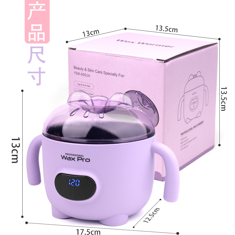 Nueva máquina de terapia de cera con pantalla digital mini transfronteriza, cera de calentamiento de temperatura constante inteligente, eliminación de frijoles, cabello de alta temperatura, sartén antiadherente, cera de abejas