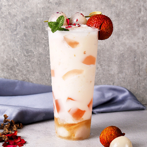 Lychee jam 1.3kg containing pulp and grains milk tea fruit milk tea shop special raw materials meaty powder lychee pulp jam