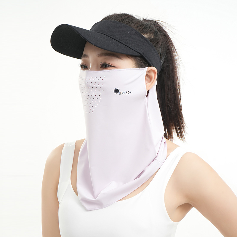 Máscara solar de seda de hielo para mujeres de verano anti-UV al aire libre máscara de cuello de ciclismo máscara de protección contra el sol
