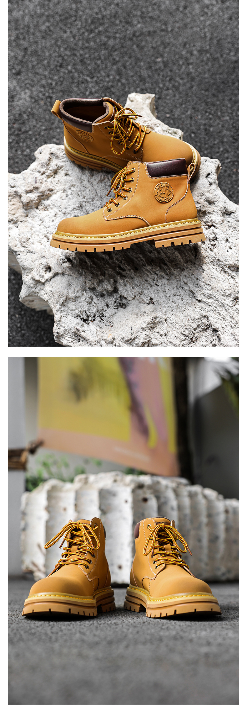 Nuovi stivali da uomo in pelle classici stivali grandi gialli stivali da lavoro da uomo retrò_voghion.com