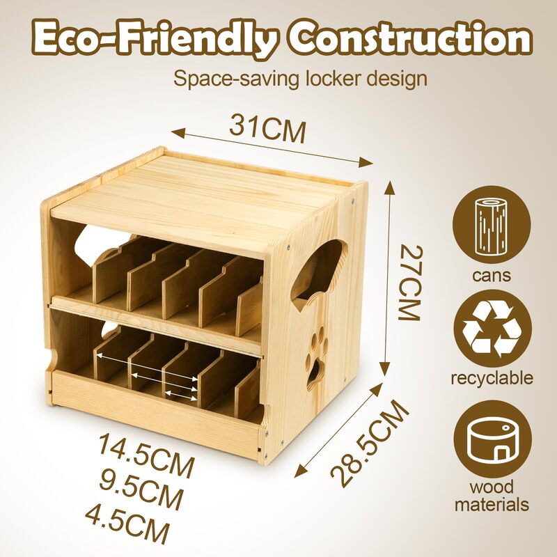 木製猫缶収納ラック家庭用猫スナックペット用品収納ラックリビングルームデスクトップ雑貨収納ラック|undefined