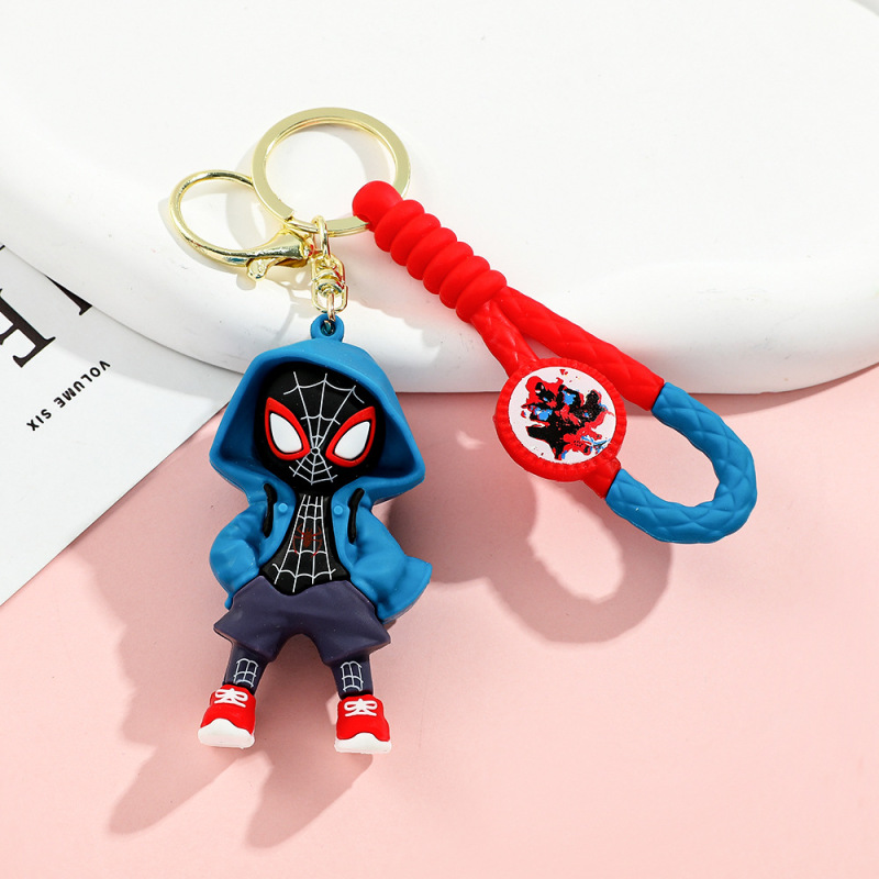 50種類の漫画マーベルスパイダーマンシリコンキーホルダーpvcペンダントバッグ車のキーペンダントギフト卸売|undefined
