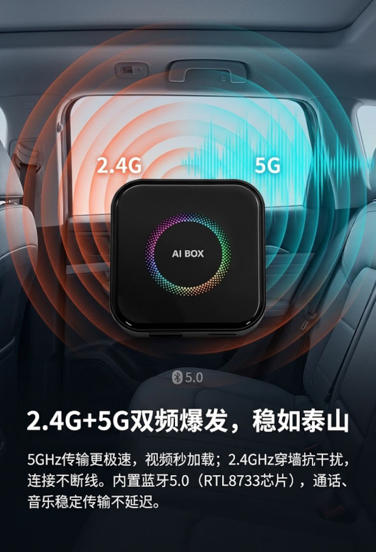 Three-In-One Wired to Wireless Carplay Box, Car-Machine Connectivity Box, Screen Mirroring, Smart Car Adapter