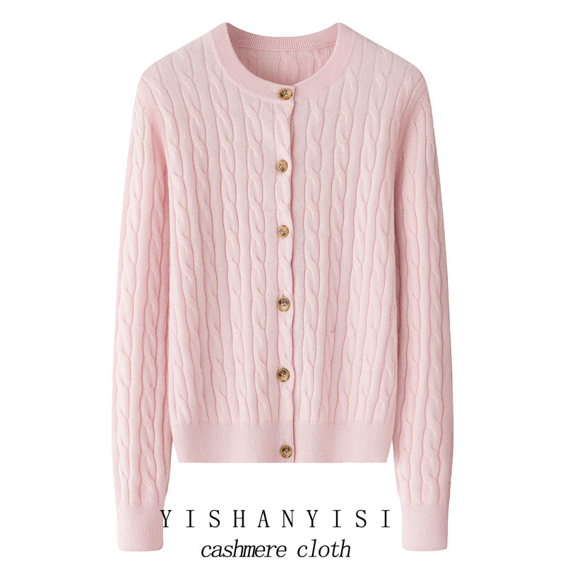 Inner Mongolia Factory 100 Pure Cashmere Knitted Cardigan Round Neck Outwear Twisted Twist Sweater Outer Top Cashmere Inner Mongolia Factory 100 Pure Cashmere Knitted Cardigan Round Neck Outwear Twisted Twist Sweater Outer Top Cashmere