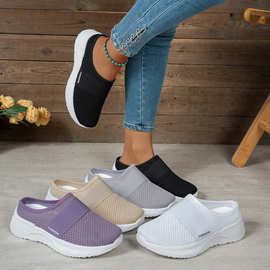 外贸鞋子女2025秋季透气半拖单鞋shoes 大码跨境休闲女鞋TEMU代贴