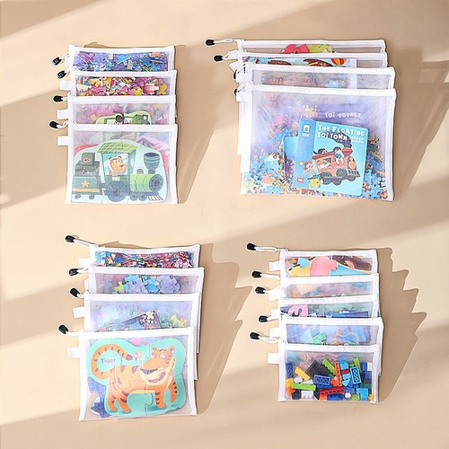 Puzzle bag storage toy magic bag LEGO small piece bricks cards transparent children baby classification organization