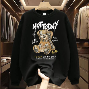 Men's Sweatshirt 2024 New Spring and Autum Trendyy American Round Neck Long-Sleeved Top Trendy Brand Casual Versatile Printed Jacket