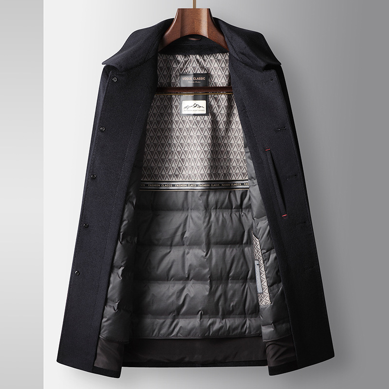 Men's Clothing Men's coat autumn and winter executive lapel cashmere youth high end business detachable liner double sided wool coat_voghion.com