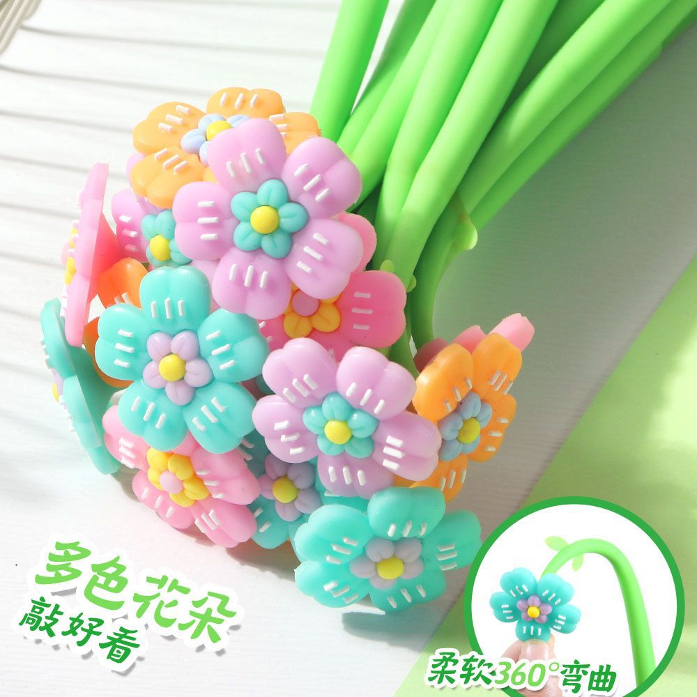 Bolígrafo de góner de color de flores, estudiante de alto valor, forma de flor pequeña, bolígrafo de firma lindo, bolígrafo de agua negro, papelería