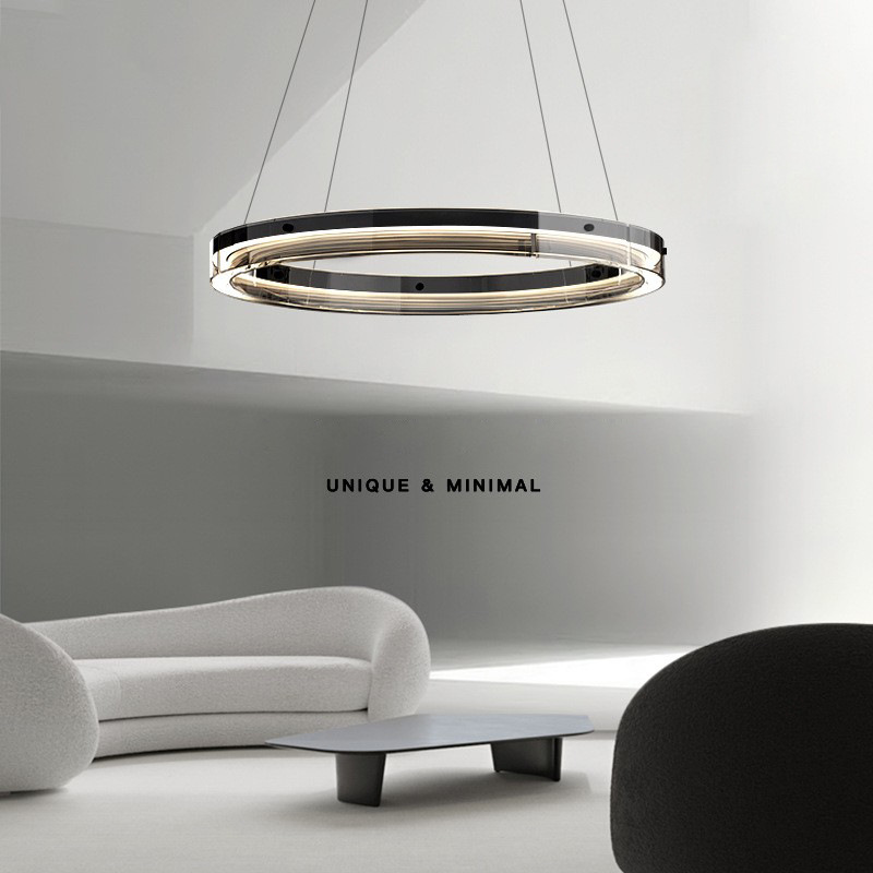 Lámpara de sala de estar minimalista italiana moderna de alta gama diseñador de vidrio creativo doméstico nórdico lámparas de dormitorio