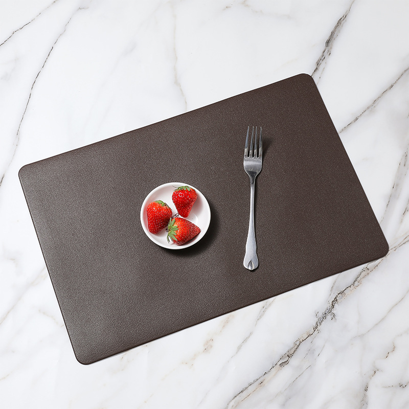 Simple PVC de cuero placemat Hotel Cafe hogar estera de mesa fácil de limpiar de doble capa estera de aislamiento decorativo estera de mesa de registro image 13