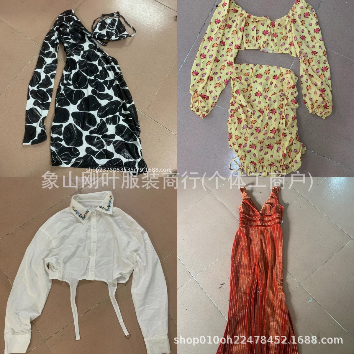 跨境亚马逊女装杂款辣妹上衣裤子欧美性感连衣裙吊带衬衫尾货批发
