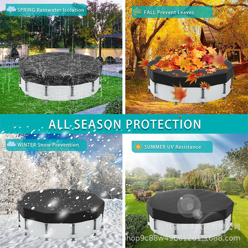 cubierta de piscina redonda cubierta de invierno tela resistente a desgarros cubierta de piscina alta resistencia, buena durabilidad negro