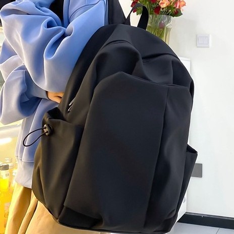 大容量双肩包百搭纯色简约 电脑包双肩新款ins学生休闲背包