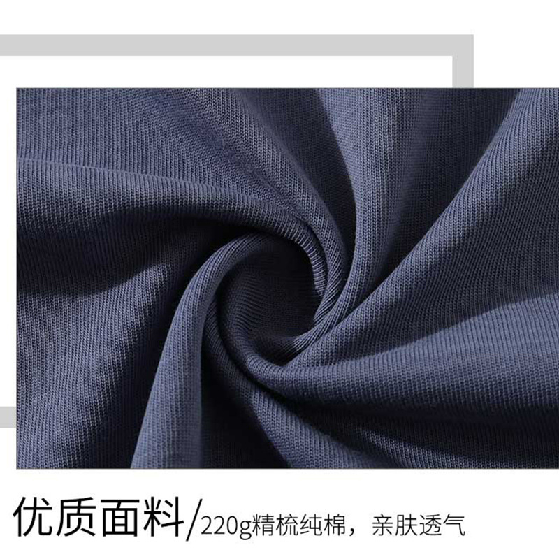 Directo de fábrica 220g de verano pesado cuello redondo manga corta suave piel-amigable equipo uniforme Camiseta de algodón logotipo impreso personalizado