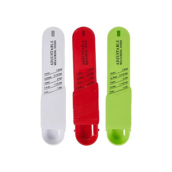 Customized Logo Adjustable Plastic Measuring Spoon with Scale for Seasoning, Sugar Powder, Milk Powder, and Coffee