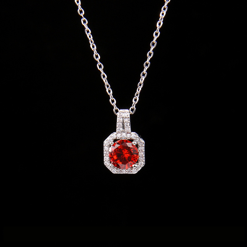 Garnet square diamond (single pendant)