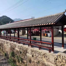 厂家直供户外长廊古建长廊公园碳化木凉亭庭院亭户外公园亭子长廊