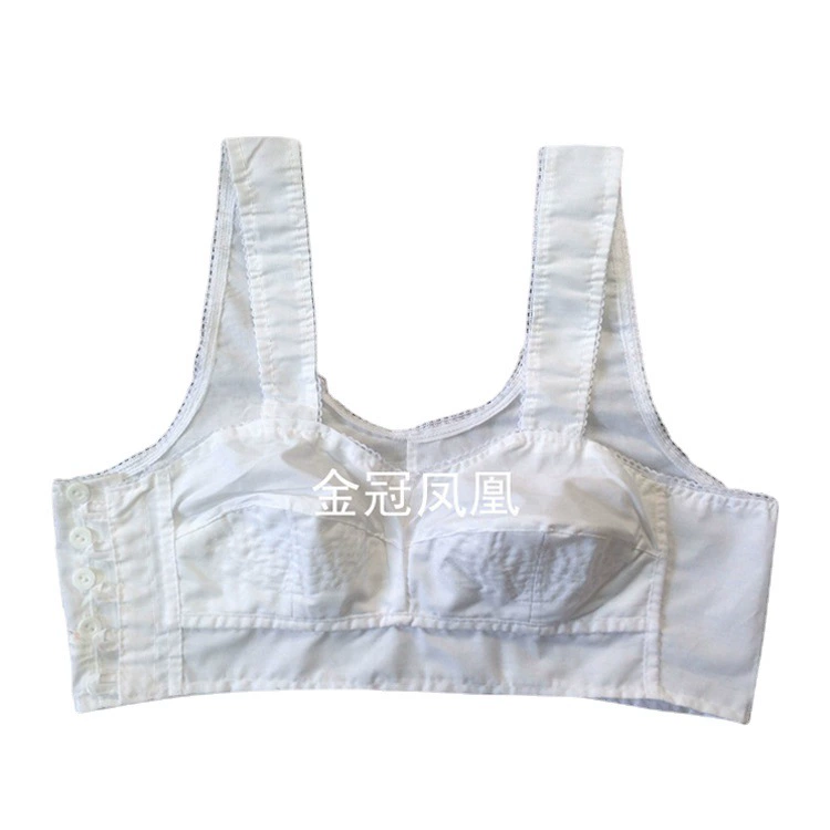 Летний тканевый бюстгальтер среднего и пожилого возраста с пряжкой спереди, боковая пряжка, широкая полоса, хлопковый неэластичный тканевый бюстгальтер из старой ткани