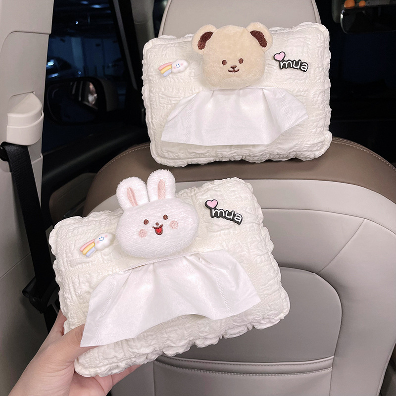 Caja de toallas de automóvil encantadora sensación de alto nivel de automóvil extracción de papel bolsa colgante brazalete sombrilla toallas de papel decoración interior