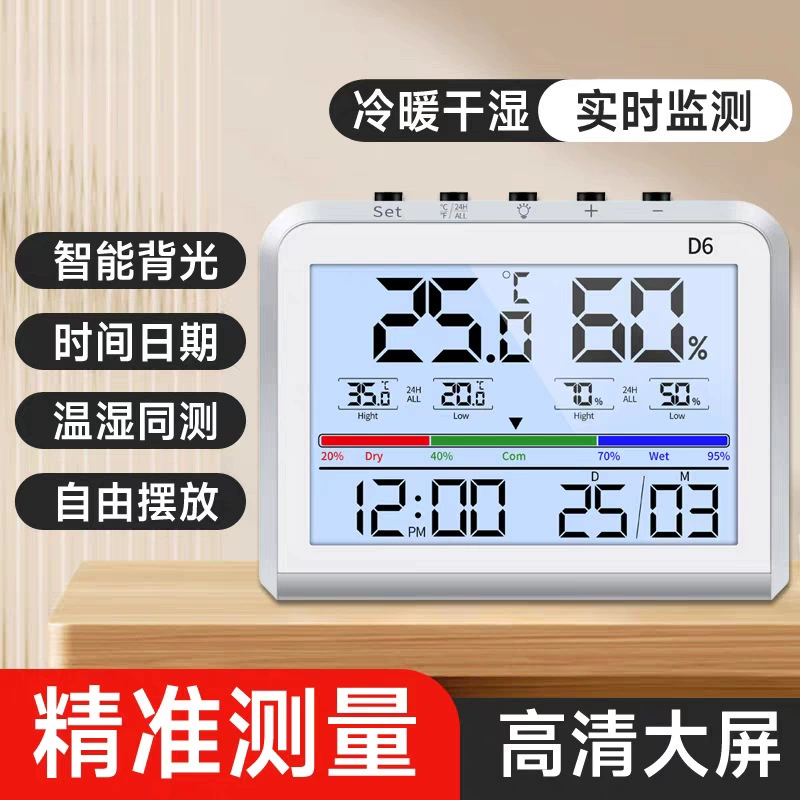 Новый цветной интерьер термометр с будильником времени