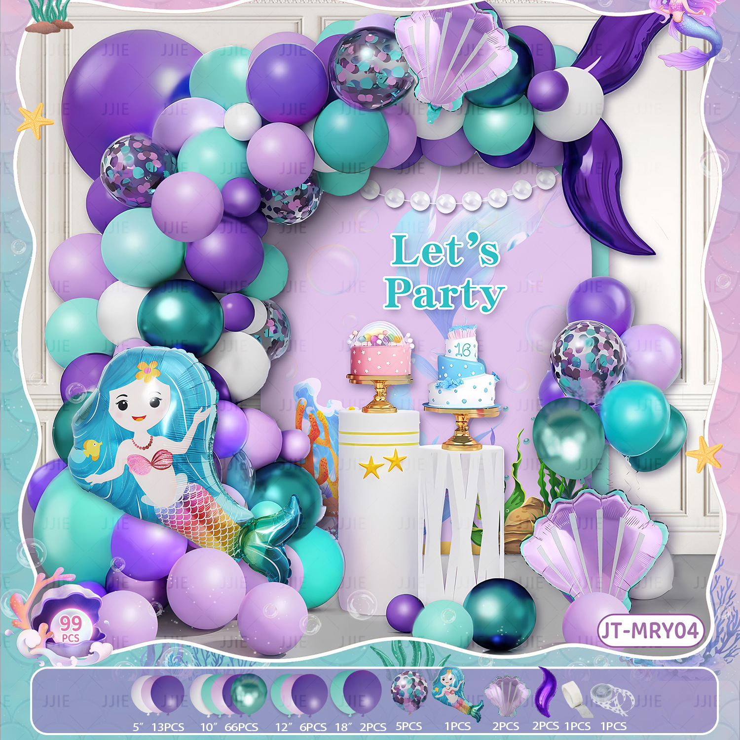 Amazon sirena cadena de globo cola sirena set de globo mar temático fiesta decoración para niños