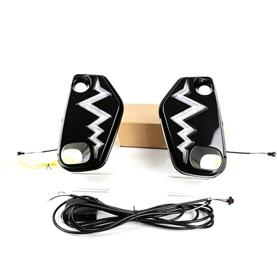 Suitable for Toyota Asia Lion daytime running lights, modified special LED daytime running lights with dynamic flowing turn signals (Gündüz işıqları) - three-colors-regular-white-light-flowing-yellow-light-for-turning-ice-blue-left-and-right-one-set