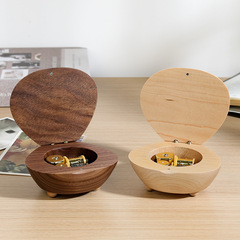 Wholesale Japanese Sankyo Maple Walnut Shell Engraved Music Box Eight-Track Music Box Creative Ornament Birthday Gift