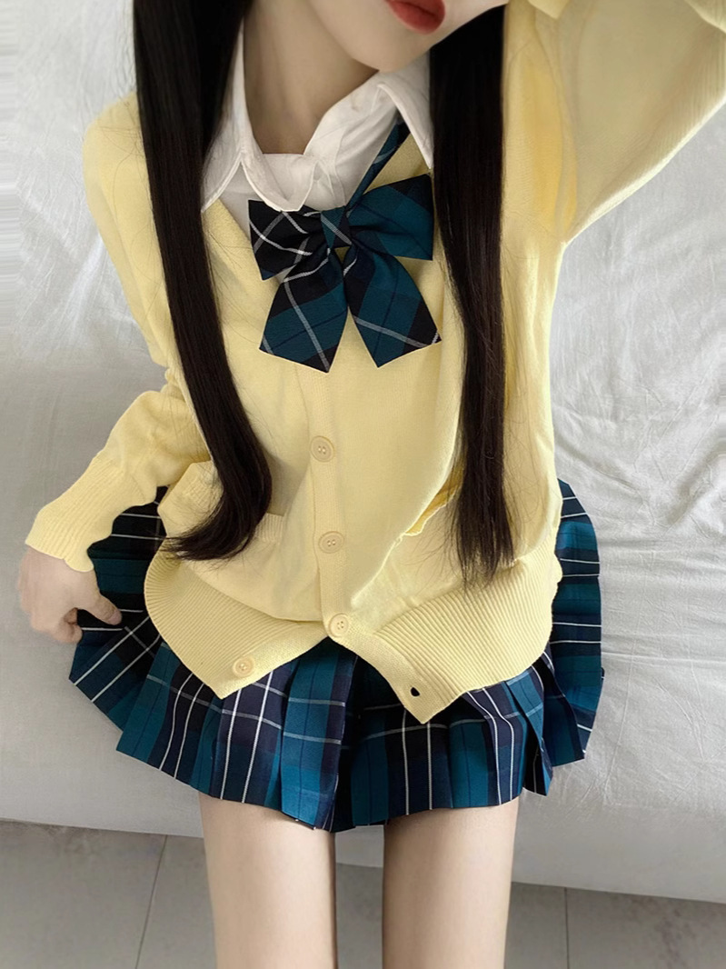 2024 가을, 겨울 새로운 니트 카디건 스웨터 초가을 착용 JK 유니폼 재킷 소형 다목적 원본