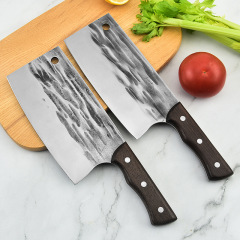 力具錘紋鍛打菜刀家用斬切刀廚房切肉刀不鏽鋼砍骨刀酒店廚師用刀