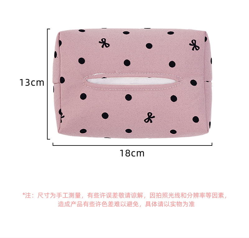 Car Tissue Box Polo Dot Bow Car Seat Back Hanging Tissue Drawers Internet Popular Multifunctional Car Tissue Box