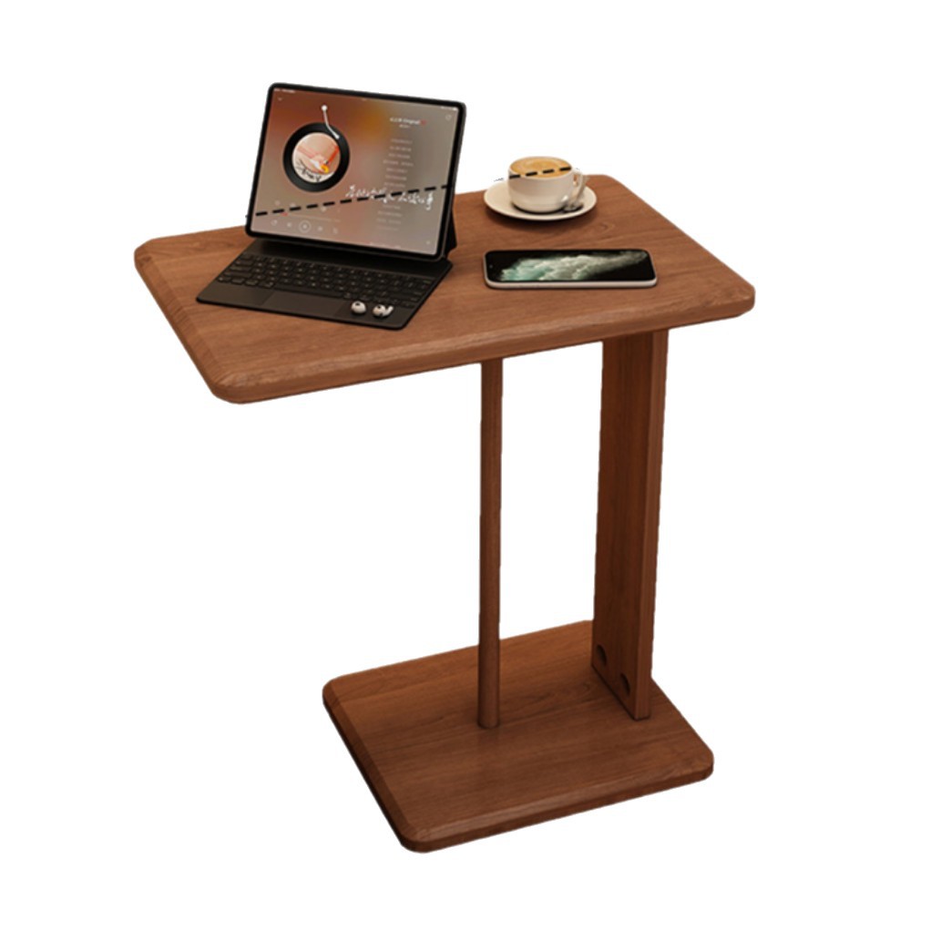Sofá de madera sólida, mesa de té, estante móvil, mini mesa, balcón, dormitorio, pequeño escritorio de cabezal de cama