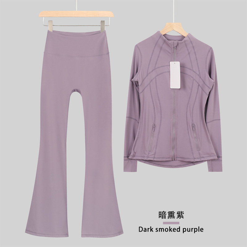 LULULACIE喇叭立领夹克运动套装DF外套上衣长袖女士健身服瑜伽服|undefined