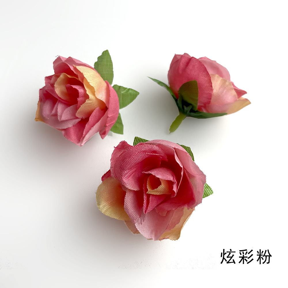 Simulación pequeña rosa flor diy caja de dulces de boda regalo de mano capullo de flor accesorios de fotografía de boda decoración material de horquilla