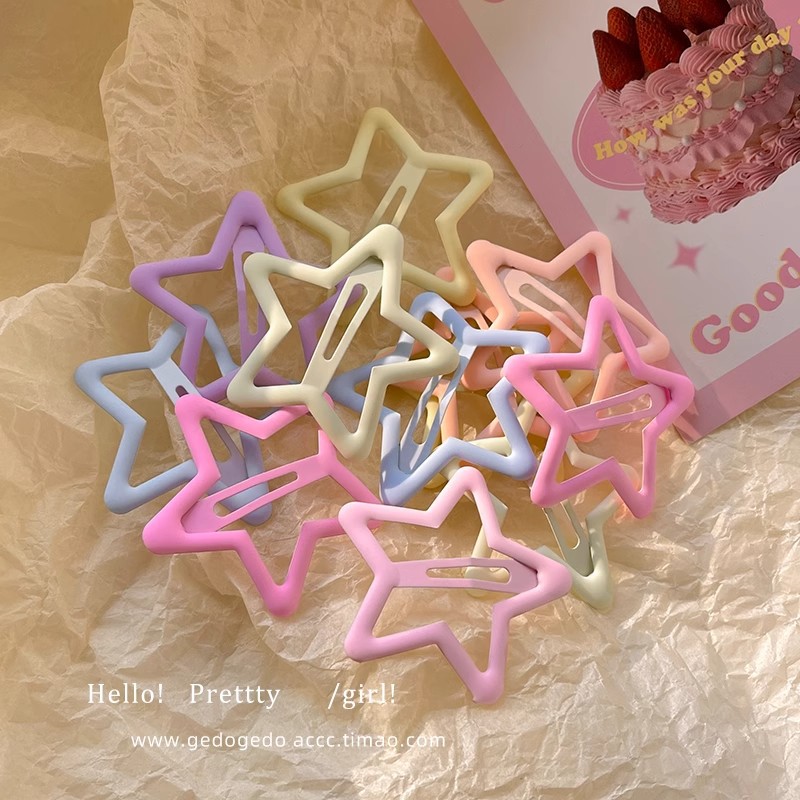 Horquilla de estrella de dopamina coreana, clip bb para cabello roto para niñas y niños, clip lateral para flequillo, clip pequeño para la parte posterior de la cabeza, tocado, horquilla