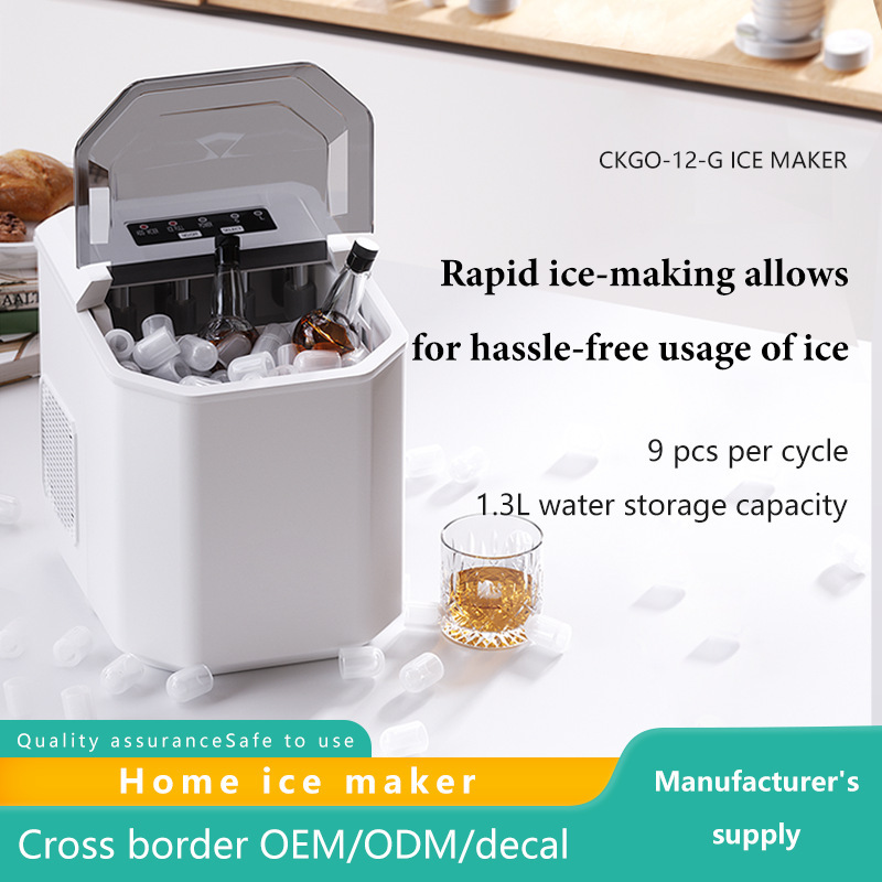 American Standard Household Ice Maker, Small Automatic Cleaning Ice Cube Maker for Student Dormitories, Mini Ice Maker American Standard Household Ice Maker, Small Automatic Cleaning Ice Cube Maker for Student Dormitories, Mini Ice Maker