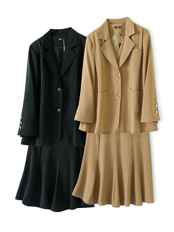 120-300 Plus Size Women's Three-Piece Suit Vest Half-Length A-Line Skirt 2025 Autumn and Winter New Elegant Fat mm