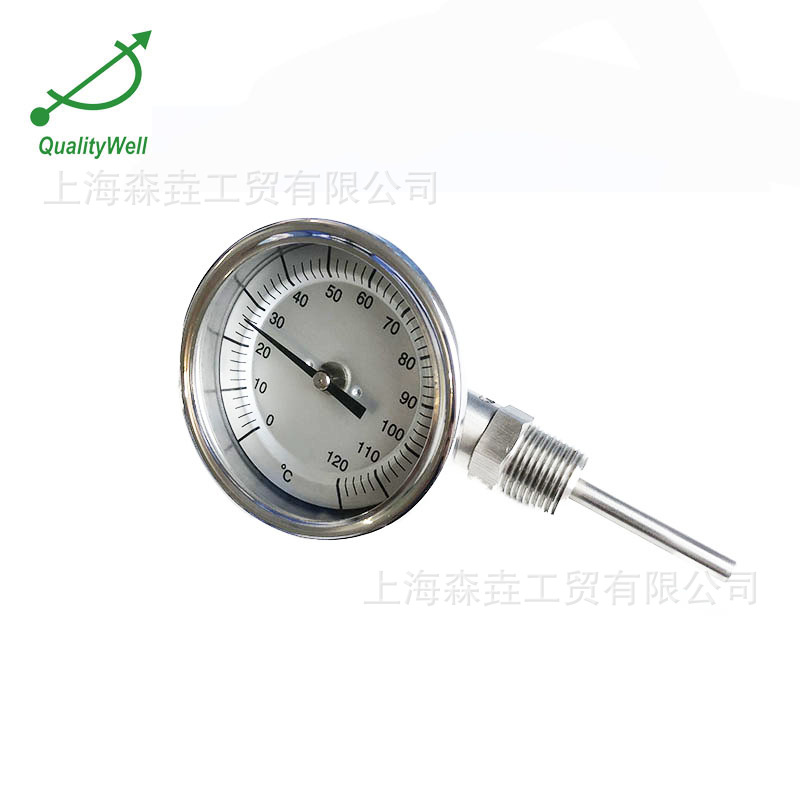 双金属温度计森垚I300C螺纹1/2NPT防水防尘IP65防护等级