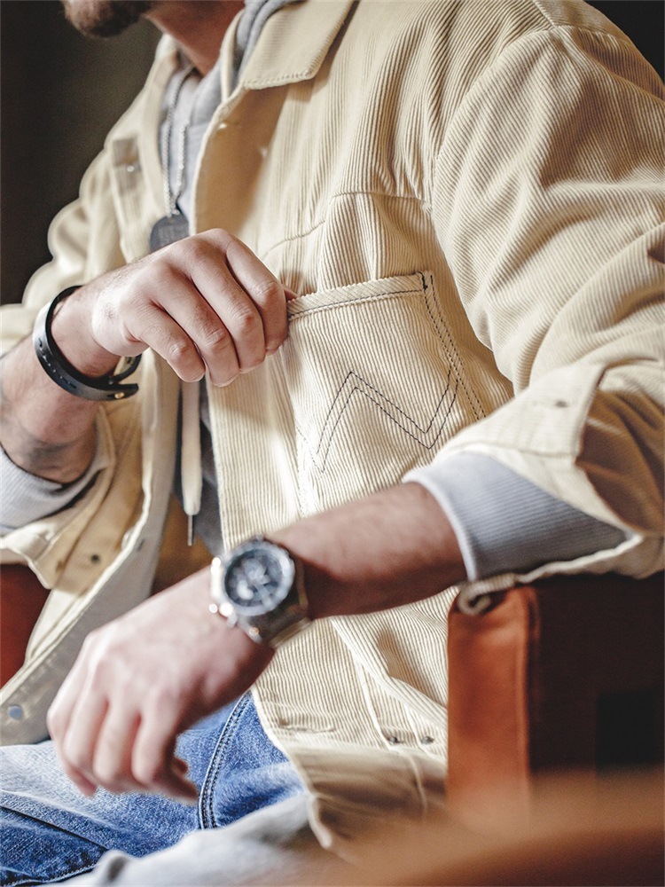 Retro corduroy white jacket