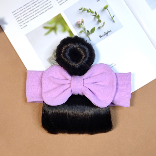 Ball head cotton hairband baby hairband fontanel protection bow headband baby hair accessories bangs wig children's accessories