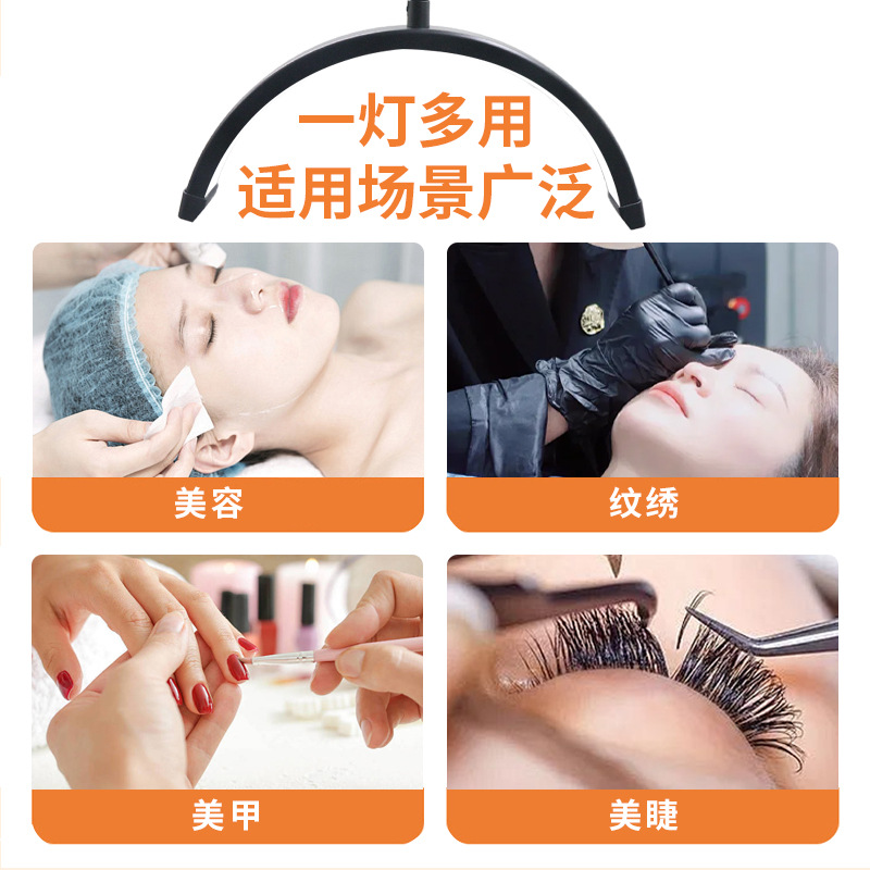 16-pulgadas 20W medio mes lámpara de pestañas piso escritorio 2 cabecera tatuaje manicura ceja tatuaje LED protección de los ojos en forma de U luz de relleno