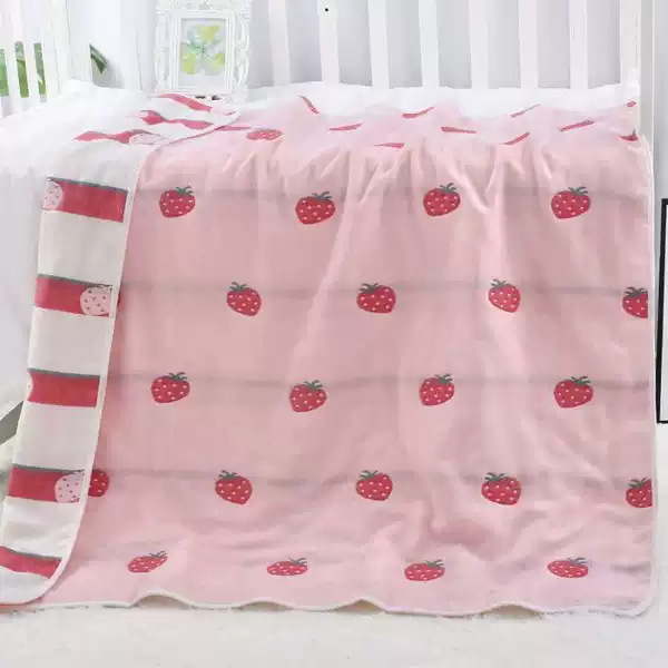 6-layer pink strawberry 110*110 [free square towel]