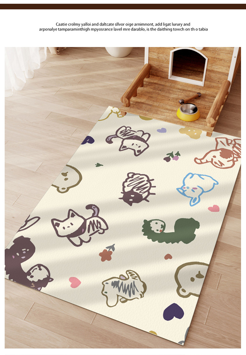 Pet Fence Floor Mat Pvc Standard Leather Floor Mat Cat Special Mat Non-Slip Dog Cage Mat Summer Placemat Wipeable
