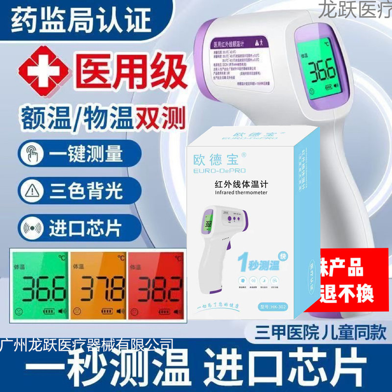 Odebao Forehead Thermometer Non-Contact Gun-Type Body Temperature Gun with Three-Color Backlight Human Body Thermometer for Accurate Temperature Measurement Odebao Forehead Thermometer Non-Contact Gun-Type Body Temperature Gun with Three-Color Backlight Human Body Thermometer for Accurate Temperature Measurement