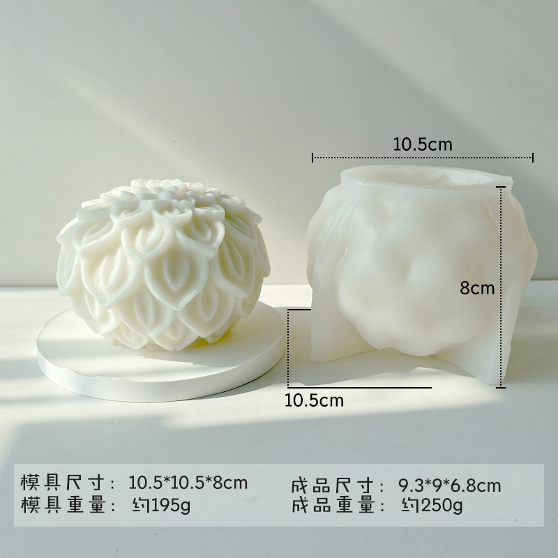 Nuevo ins flor bola vela decoración silicona molde DIY aromaterapia vela fragancia piedra mano regalo molde