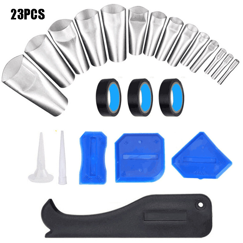 23件套美缝喷嘴不锈钢胶嘴填缝工具密封胶用于厨房浴室窗户