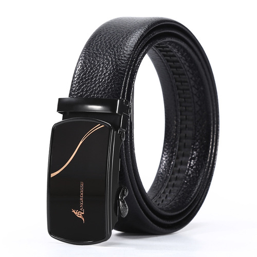 Men's automatic buckle belt wholesale imitation belt body iron glossy film buckle belt business casual formal trouser belt
